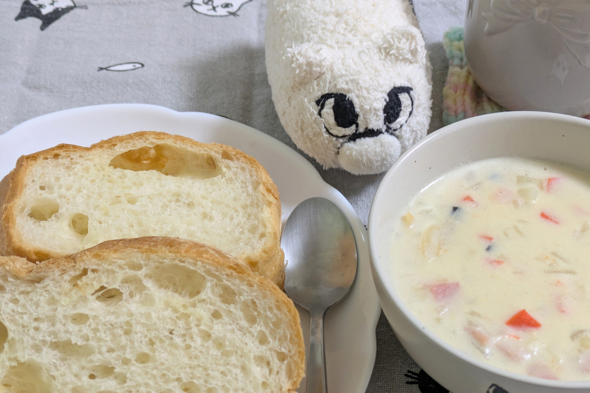 クラムチャウダーとマリー